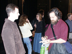 Stallman signs book